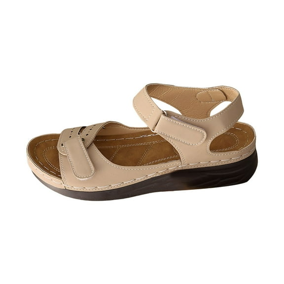 Gvdentm Womens Sport Sandals Cork Footbed Slide Sandals Light Brown Adjustable Buckle Slipper Shoes for Ladies 6,White