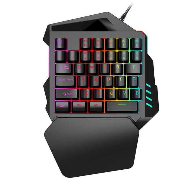 Teclado Para Juegos Con Una Sola Mano Durable Luz Colorida Práctico Conveniente Teclado Para Juegos Noticed EL011443-00