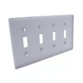 thumbnail image 3 of Hubbell NP4GY Gray Unbreakable 4-Gang Toggle Switch Base Cover Wallplate, 3 of 3