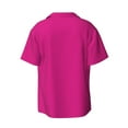 thumbnail image 2 of Easygdp Darkmagenta Men's Casual Short-sleeved Shirt with Pocket and Button Suitable for Beach Vacation Leisure - XX-Large, 2 of 7