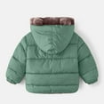 thumbnail image 5 of Likimi Toddler Boys Girls Coats Cute Bear Ears Hoods Solid Color Long Sleeve Outwear With Zipper Thick Winter Jacket Size 2-3 Years Green, 5 of 6