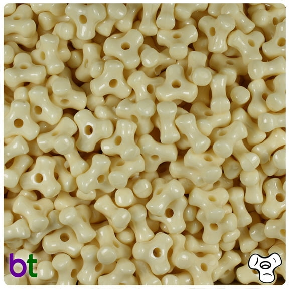 BeadTin Ivory Opaque 11mm TriBead Craft Beads (500pcs)