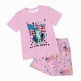 thumbnail image 7 of HCNTES Toddler Baby Boy Girl Outfit USA Flag Embroidery Knit Short Sleeve T Shirt Tops And Shorts Set Kids 1T 2T 3T 4T 5T 6T 7T 8T 9T Independence Day Clothes(D01-Light Pink,5-6 Years), 7 of 7
