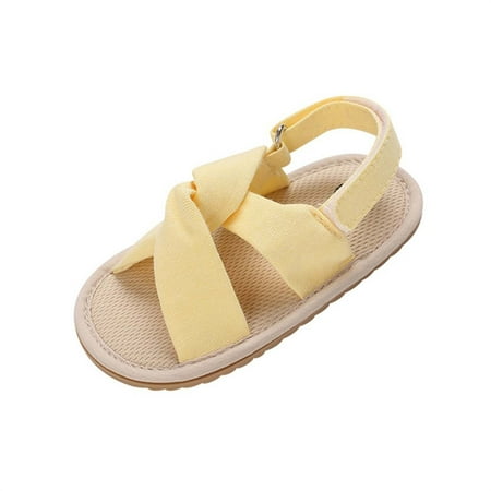 

JikouIivo Baby Girls Boys Sparkly Bowknot Sandals Premium Soft Anti-Slip Rubber Sole Infant Summer Outdoor Shoes Toddler First Walkers