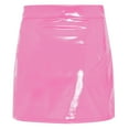 thumbnail image 4 of YiZYiF Womens Latex High Waist Mini Skirt Pu Leather Wet Look Bodycon Skirts for Rave Party Clubwear Pink XXL, 4 of 6