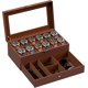 thumbnail image 1 of ProCase Caja para Reloj de 12 Ranuras, Estuche Organizador de Relojes de 2 Capas con Tapa Vidrio Armario Almacenamiento Porta Reloj para Hombres y Mujeres (Café), 1 of 14