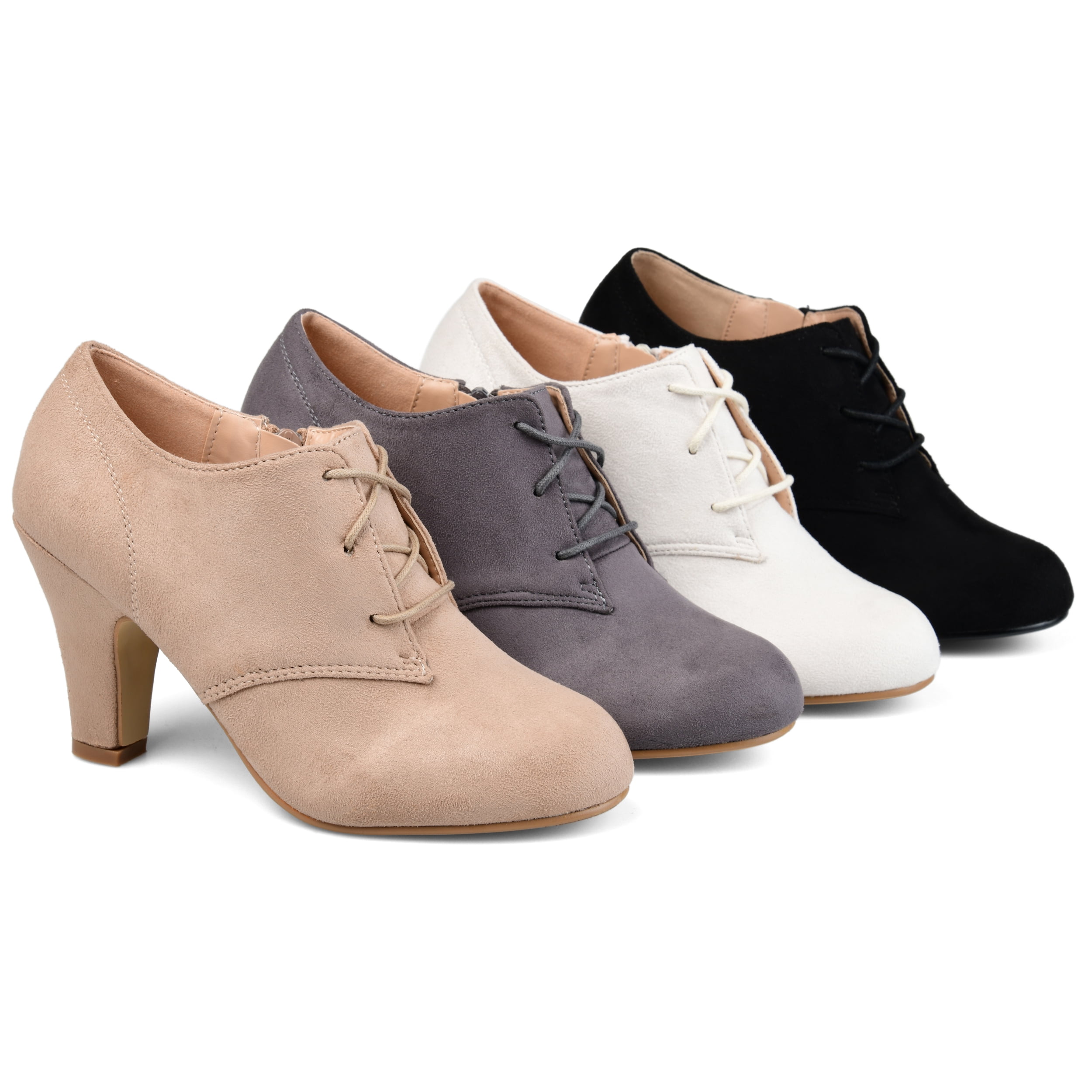 High Heel Lace-up Faux Suede Booties 