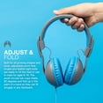 thumbnail image 4 of JLab JBuddies Studio 2 On-Ear Kids Wired Headphones, Grey/Blue, Toddler Headphones, Kid Safe, Studio Volume Safe, Volume Limiter, Folding, Adjustable, Noise Isolation, with Mic, 4 of 5