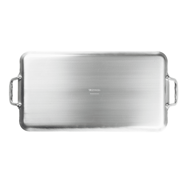 VEVOR Stove Top Griddle, 23.5x16 Pre-Seasoned Stainless Steel Griddle,  Rectangular Double Burner Griddle Pan, Non-Stick Family Pan Cookware with  Handles and Oil Groove, for BBQ, Gas Grills, Silver