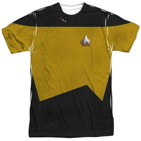 Star Trek Sci-Fi TV Series Retro Gold&Black Uniform Adult Front Print T-Shirt