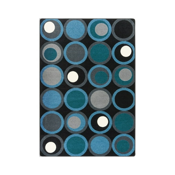 Circle Back 10'9" x 13'2" Area Rug In Color Sapphire-Color:Sapphire,Material:Nylon