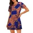 thumbnail image 1 of Disketp Vintage USA Flag para Camisón Corto de Manga Corta para Mujeres, Camisón Cómodo con Escote Redondo, Bonito y Confortable, 1 of 6