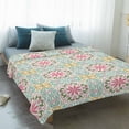 thumbnail image 4 of Pink Green Flowers Blanket Soft Cozy Warm Throw Blanket for Couch, Plush Fuzzy Flannel Fleece Blankets for Sofa, Country Botanical Abstract Floral Patterned Bed Blankets Gifts for Men, 40"x50", 4 of 9