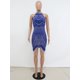 thumbnail image 1 of Kricesseen Sexy Glitter Rhinestone Crystal Tassel Hem Mini Dress Summer Women Off The Shoulder Bodycon Night Clubwear DressM Gao Jinjia LED, 1 of 2