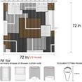 thumbnail image 5 of Brown Shower Curtain Set Modern Shower Curtains for Bathroom Fabric Brown and White Shower Curtain Abstract Geometric Decorative Bath Curtains Gray Shower Curtain Water Repellent 72x72 Inch, 5 of 6
