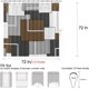 thumbnail image 5 of Cortina de ducha marrón moderna para baño, tela marrón y blanca, diseño geométrico abstracto, decorativa, gris, repelente al agua, 182 x 182 cm, 5 of 6