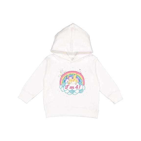 Inktastic 4th Birthday Unicorn Rainbow Cute Girls Toddler Hoodie