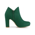 thumbnail image 3 of BLISSFUL STEP Bottines à Talons Blocs à Plateforme à Bout Rond pour Femmes Vert 8,5, 3 of 6