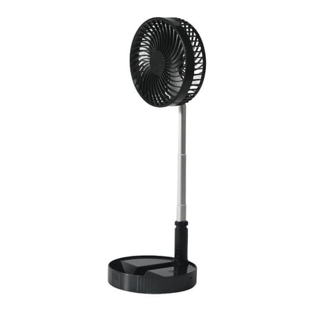 

Desk Fan Folding Fan Telescopic Low Noise 4 Speeds Adjustable Height Personal Fan for Bedroom Indoor Outdoor Camping Girls Boys Black no Control