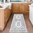 thumbnail image 3 of CAROMIO Washable Runner Rug for Living Room Boho Tribal Bedroom Rug Vintage Oriental Area Rug Non Slip Throw Rugs Soft Low Pile Carpet, 2' x 6' Gray, 3 of 7