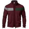 thumbnail image 4 of Zedker Men's Lightweight Jacket Coat Causal Fashion Jacket Color Block Coat Wine XXL, 4 of 8