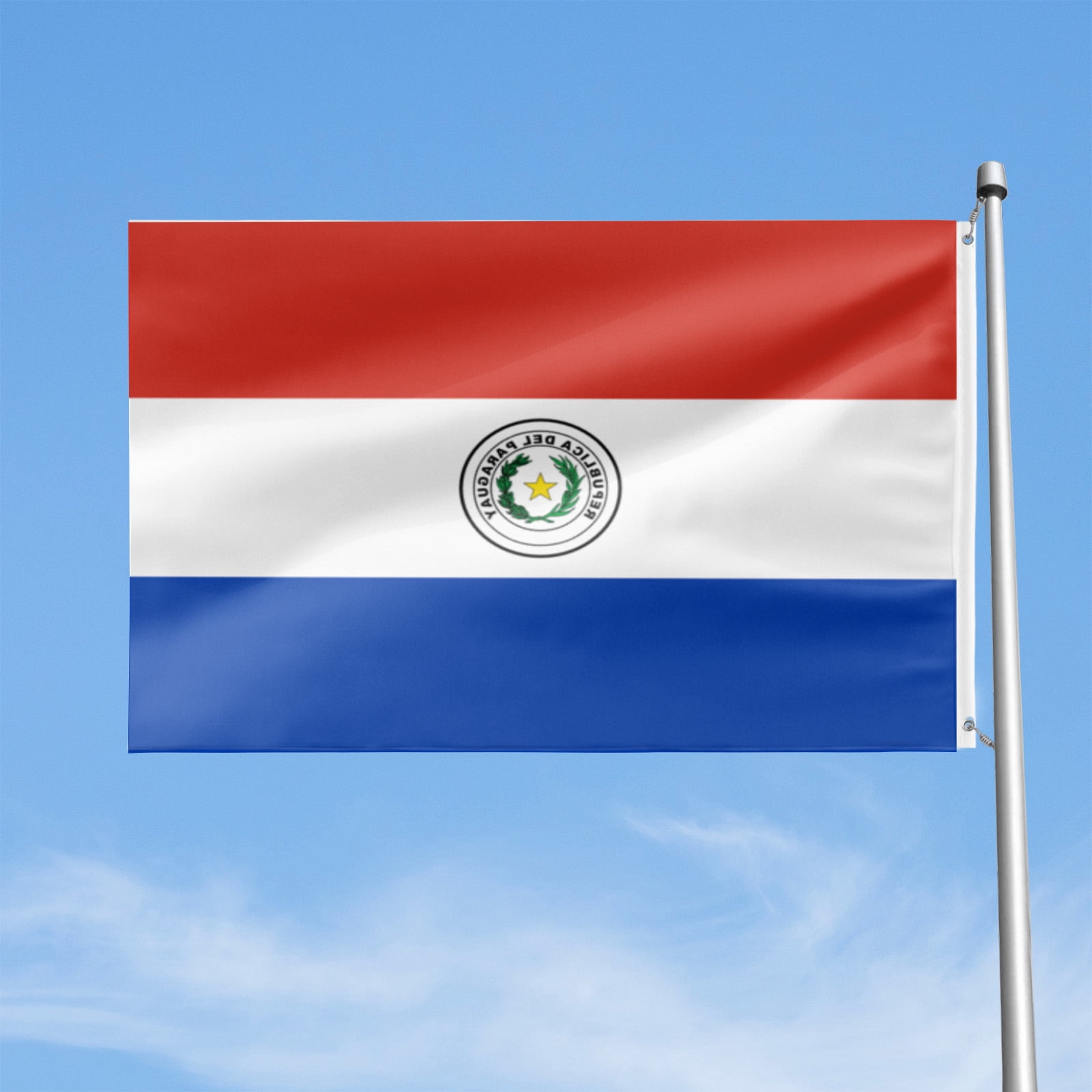Livetty Double Sided 3 layers Flags 4x6 Ft Paraguay Flags Banner for Yard Decoration Garden Display For World Soccer Play