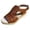 Brown, variant on Stylago Wedge Sandals for Women Open Toe Buckles Beach Shoes Slingback Leather Casual Sandal Ladies Arch Support High Top Shoe Size 6 Blue