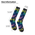 thumbnail image 2 of Naloa Abstract Bright Pineapple Fruit Retro Thigh High Socks Extra Long Stretchy Sock Women Over Knee High Opaque Stocking Daily Wear, 2 of 6