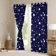 thumbnail image 3 of Feelyou Cartoon Stars Child Curtains Pack of 2 (42x84 Each), Dreamy Starry Sky Galaxy Curtains Blackout, Navy Horoscope Theme Bedroom Curtains, Living Room Curtains Decor, 3 of 6