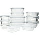 thumbnail image 2 of Set De 12 Recipientes De Vidrio Herméticos Contenedores Para Almacenamiento De Alimentos Con Tapas De Cierre Fácil y a Prueba De Fugas Toppers Microondas y Horno, 2 of 9