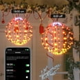 thumbnail image 3 of Smart RGB Christmas Tree Hanging Decor Lights Outdoor, 12" Color Changing Sphere Lights, App & Remote Control, Waterproof Fairy Ball Lights, Light Up Ornaments for Patio Wedding Decor, 3 of 6