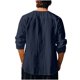 thumbnail image 5 of Blusas y camisas de manga larga con cuello redondo para hombre, informales, de color liso, con hombros descubiertos, rectas, con lazo en el pecho, cuello redondo, manga larga, blusas de licra., 5 of 8