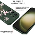 thumbnail image 5 of Christmas Green Print Phone Case for Samsung Galaxy S23 Ultra 5G 6.8", with Aesthetics Pattern Design Soft TPU Silicone Xmas Cases, Shockproof Bumper Protector Camera Girls Women Cover, Tree, 5 of 5