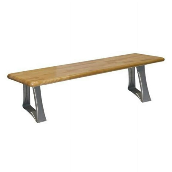 Wisconsin Bench Manufacturer LBSMP12060 12 in. x 6 0 in. x 1.25 in. Hardwood Locker Bench with 2 Almond Pedestals