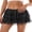 Black, variant on Women Mini Skirt, Vintage Elastic Waist Lace Skirt Patchwork Summer Layered Skirt for Casual Daily