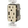 thumbnail image 2 of Leviton T5833-I 20A Tamper Resistant Duplex Outlet with Type A & Type-C USB Chargers, Ivory, 2 of 4