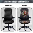 thumbnail image 4 of FKELYI Stretchable Office Chair Cover Splatter Rooster Print Gaming Chair Slipcover Washable Anti-Dust Rotating Chair Protector Covers for Armrest Chair Home Office Decor, Large, 4 of 6