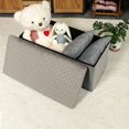 thumbnail image 2 of PINPLUS Folding Storage Ottoman Footstool,Long Shoes Bench,Velvet Footrest Stool Seat,Toy Storage Box with Lid for Living Room,Grey,30", 2 of 8