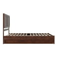 thumbnail image 2 of Clayton Queen Wood Platform Bed with Panel Footboard & Twin XL Trundle in Walnut, 2 of 5