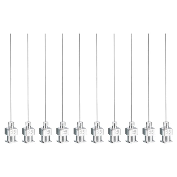 Unique Bargains 10 Pcs 25G 2 Inch Blunt Tip Dispensing Needle with Lure Lock for Refilling Liquid Inks Adhesives