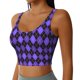 thumbnail image 2 of Fotbe purple argyle Sujetador Deportivo Largo sin Aros para Mujer con Almohadillas y Soporte Medio, Transpirable y Absorbente, Camiseta Tipo Chaleco o Tank Top-Medium, 2 of 8