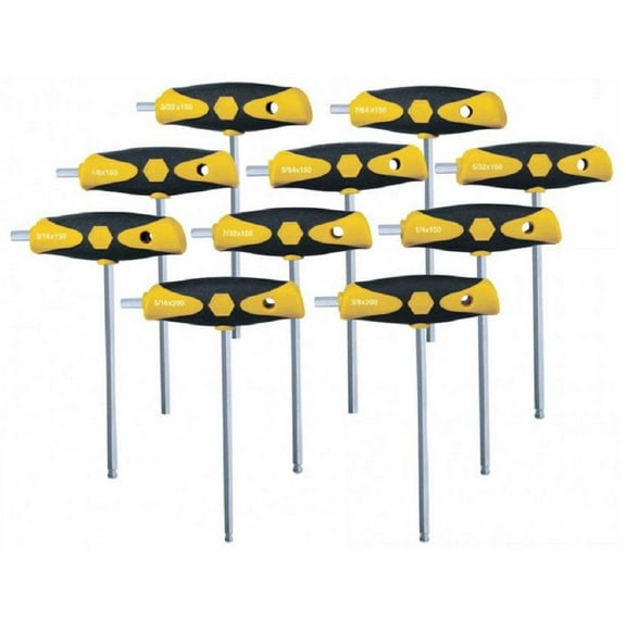 Wiha Soft Grip Dual Drive Inch T-Handle 10 Pc. Set