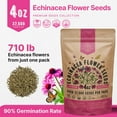 thumbnail image 4 of Echinacea Seeds Pack 4 oz – 37,500 Non-GMO Heirloom Seeds for Planting Indoors & Outdoors – Resealable Bag, Pollinator-Friendly Wildflowers, High Germination – USA Grown, 4 of 6