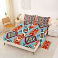 thumbnail image 2 of jejeloiu Desert Tribal King Sheets For Men Women,Diamond Pattern Bedding,Turquoise Red,4pcs,1 Flat Sheet, 1 Fitted Sheet and 2 Pillowcases, 2 of 6