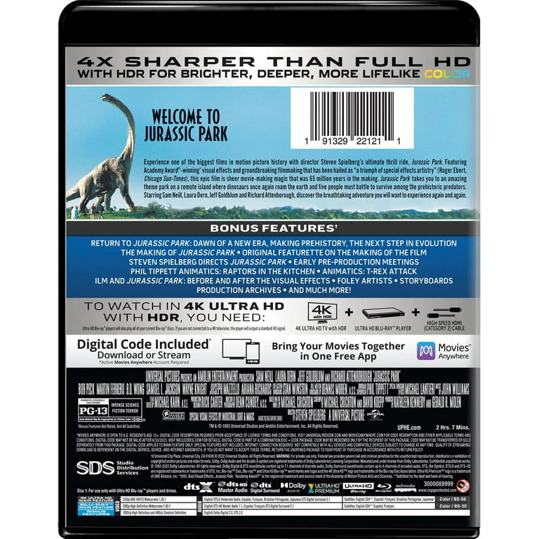 Jurassic Park L'intégrale Blu-ray 4K Ultra HD - Blu-ray 4K - Achat & prix