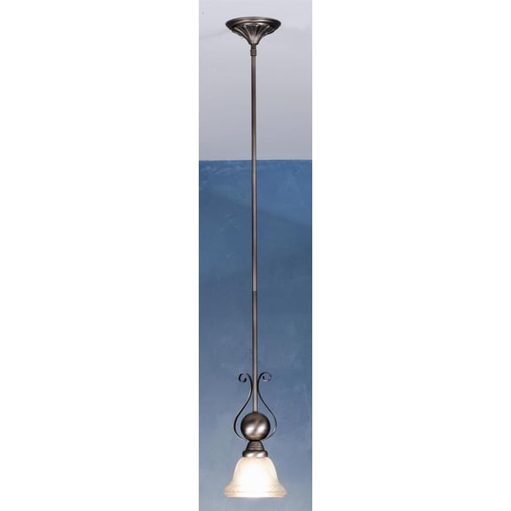 Meyda Tiffany 80050 Carlisle - 1 Light Mini Pendant   Pewter Finish with White Glass