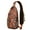 Trippy Mushroom, variant on Yellow Lemon and Floral Print Sling Backpack, Cute Summer Fruit Design Crossbody Daypack with Retro Vintage Style, Lightweight and Adjustable Strap