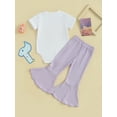thumbnail image 4 of Suealasg Baby Girls 2Pcs Birthday Outfits Short Sleeve Letter Print Romper + Pants Set Infant Newborn Girls One Birthday Clothes, 4 of 9