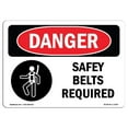 thumbnail image 1 of SignMission OS-DS-A-1218-L-1554 Signal de Danger OSHA 12 x 18 Po - Ceintures de Sécurité Requises, 1 of 1