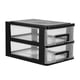 thumbnail image 1 of GOOHOCHY Armario de plástico de doble capa con cajones, portátil, multifunción, resistente al polvo, organizador de muebles (negro y transparente)., 1 of 8